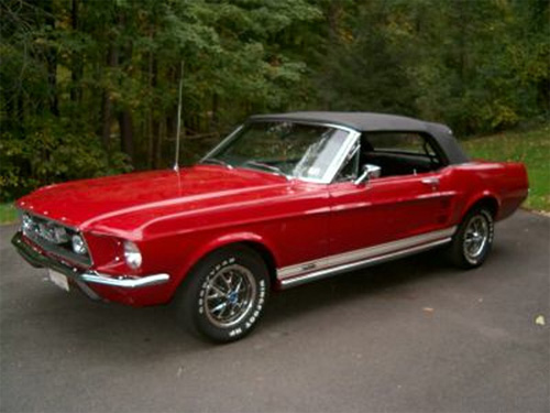 1967 red mustang convertible